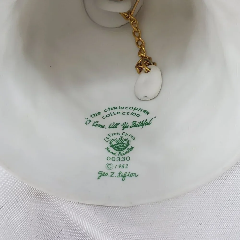 VTG Lefton Christopher Collection Porcelain Nativity Bell Hand Painted 1982